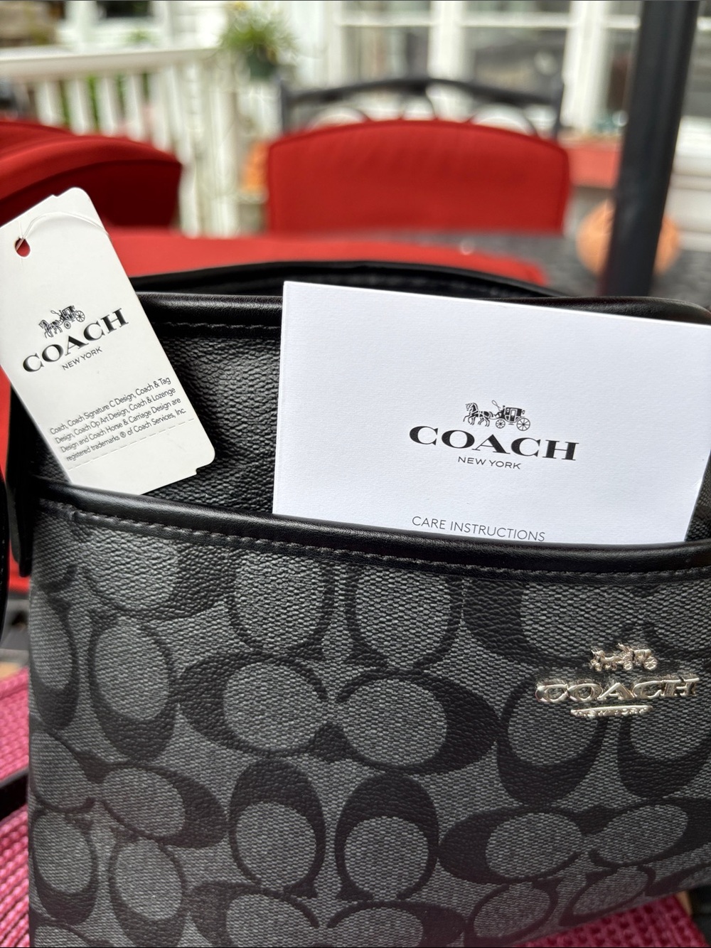 Coach Black Signature File Crossbody Bag new with tags - Picture 5 of 5